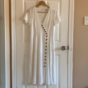 Madewell Midi Linen Dress Size 2 White || OBO ✨